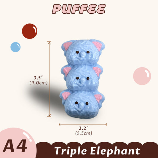 Triple Elephant Squishy Toy [A4]